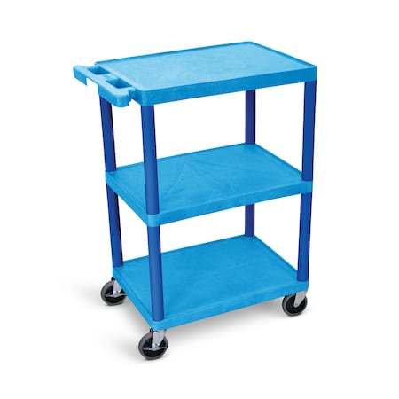Luxor Utility Cart - 3 Shelves Structural Foam Plastic HE34-BU